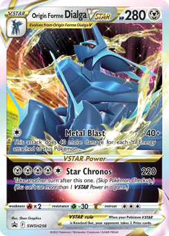 Origin Forme Dialga VSTAR z edície SWSH Black Star Promos, karta č.SWSH256