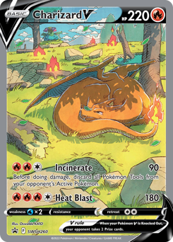 Charizard V z edície SWSH Black Star Promos, karta č.SWSH260