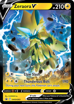 Zeraora V z edície SWSH Black Star Promos, karta č.SWSH263