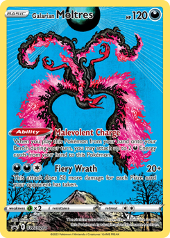 Galarian Moltres z edície SWSH Black Star Promos, karta č.SWSH284