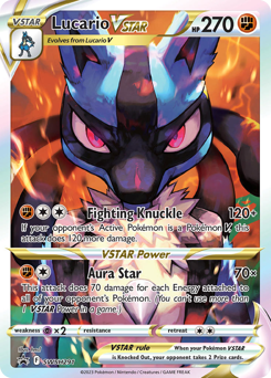 Lucario VSTAR z edície SWSH Black Star Promos, karta č.SWSH291