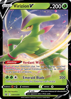 Virizion V z edície SWSH Black Star Promos, karta č.SWSH295