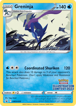 Greninja z edície SWSH Black Star Promos, karta č.SWSH305
