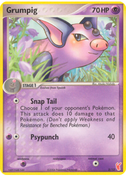 Grumpig z edície EX Trainer Kit 2 Plusle, karta č.3