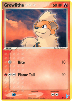 Growlithe z edície EX Trainer Kit 2 Minun, karta č.4