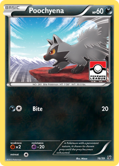 Poochyena z edície Kalos Starter Set, karta č.16