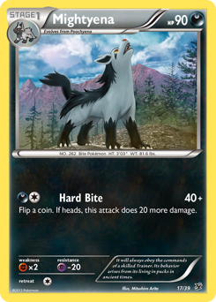 Mightyena z edície Kalos Starter Set, karta č.17