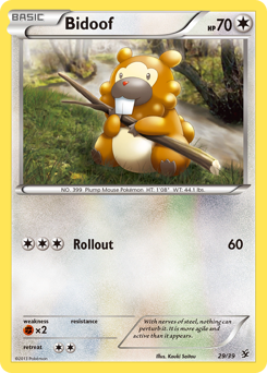 Bidoof z edície Kalos Starter Set, karta č.29