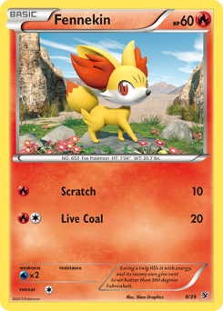Fennekin z edície Kalos Starter Set, karta č.8