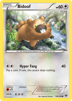 Bidoof z edície XY, karta č.106