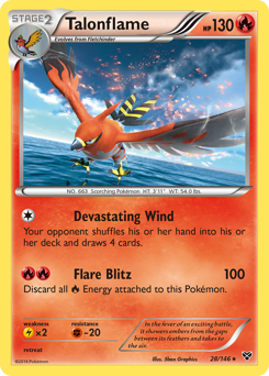 Talonflame z edície XY, karta č.28