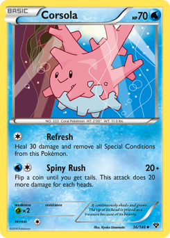 Corsola z edície XY, karta č.36