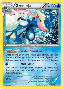 Greninja z edície XY, karta č.41