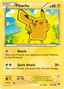 Pikachu z edície XY, karta č.42