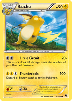 Raichu z edície XY, karta č.43