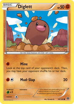 Diglett z edície XY, karta č.58