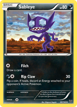 Sableye z edície XY, karta č.68