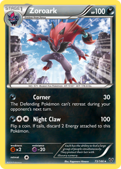 Zoroark z edície XY, karta č.73