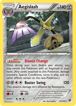 Aegislash z edície XY, karta č.85