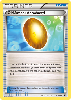 Old Amber Aerodactyl z edície Fates Collide, karta č.106