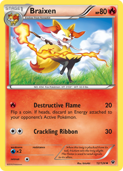 Braixen z edície Fates Collide, karta č.12