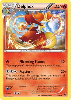 Delphox z edície Fates Collide, karta č.13