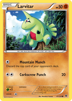 Larvitar z edície Fates Collide, karta č.41