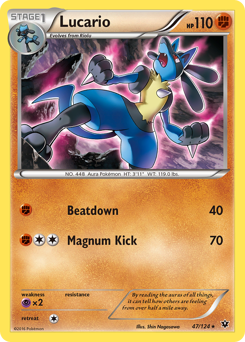 Lucario z edície Fates Collide, karta č.47