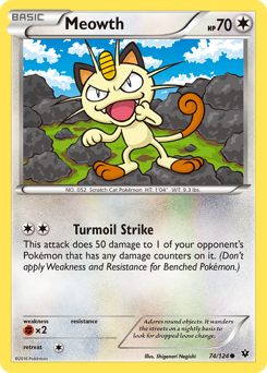 Meowth z edície Fates Collide, karta č.74