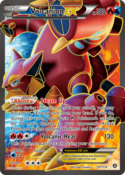 Volcanion-EX z edície Steam Siege, karta č.107