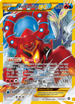 Volcanion-EX z edície Steam Siege, karta č.115