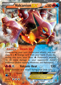 Volcanion-EX z edície Steam Siege, karta č.26