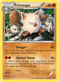 Primeape z edície Steam Siege, karta č.53