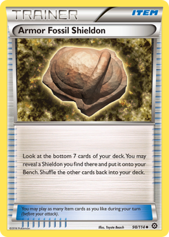 Armor Fossil Shieldon z edície Steam Siege, karta č.98