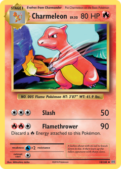 Charmeleon z edície Evolutions, karta č.10