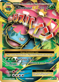 M Venusaur-EX z edície Evolutions, karta č.100