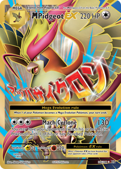 M Pidgeot-EX z edície Evolutions, karta č.105
