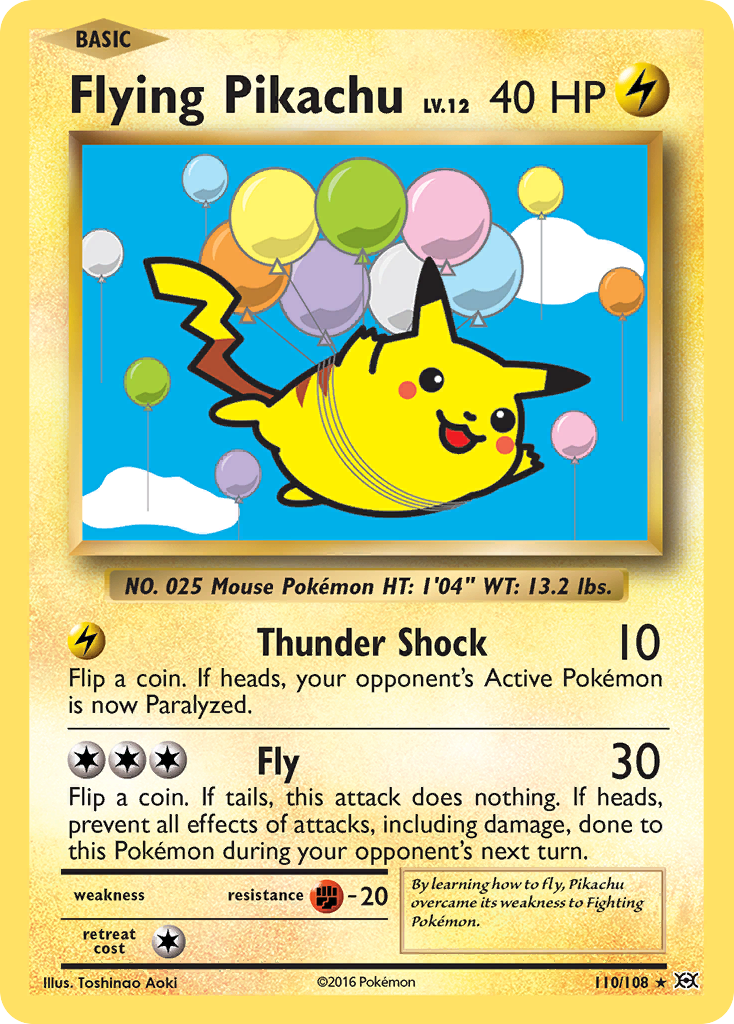 Flying Pikachu z edície Evolutions, karta č.110