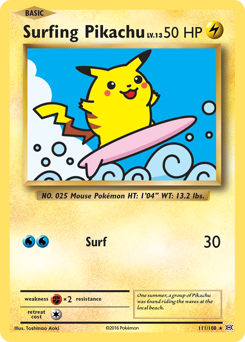 Surfing Pikachu z edície Evolutions, karta č.111