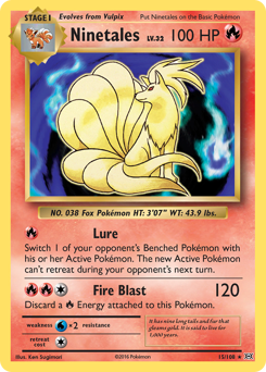 Ninetales z edície Evolutions, karta č.15