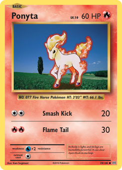 Ponyta z edície Evolutions, karta č.19