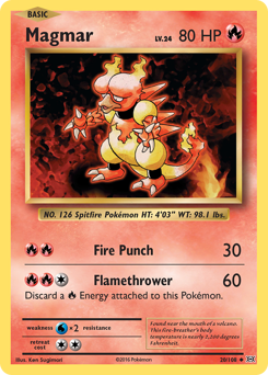 Magmar z edície Evolutions, karta č.20