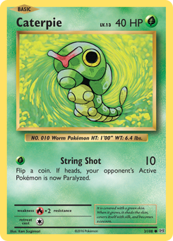Caterpie z edície Evolutions, karta č.3