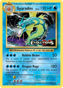Gyarados z edície Evolutions, karta č.34