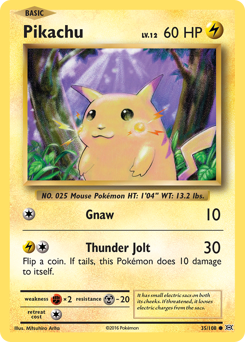 Pikachu z edície Evolutions, karta č.35