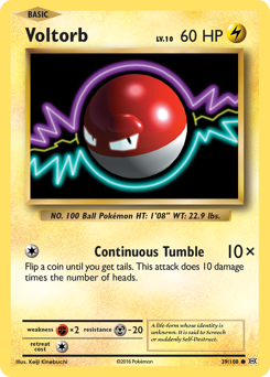 Voltorb z edície Evolutions, karta č.39