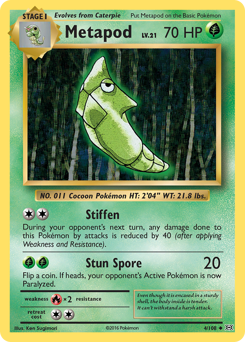 Metapod z edície Evolutions, karta č.4