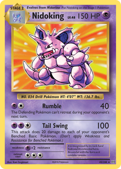 Nidoking z edície Evolutions, karta č.45