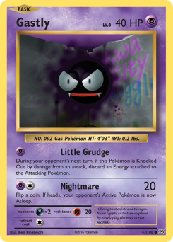 Gastly z edície Evolutions, karta č.47