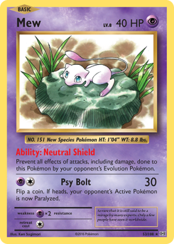 Mew z edície Evolutions, karta č.53